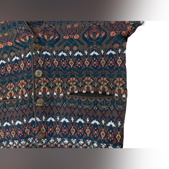 Vintage Pendleton Made In USA Wool Knit Fair Isle Cardigan Sweater Size M - Picture 6 of 8